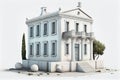 traditional white Greek house facade Royalty Free Stock Photo