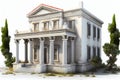 traditional white Greek house facade Royalty Free Stock Photo