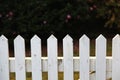 Wooden picket fence in white Royalty Free Stock Photo