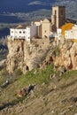 Traditional white village and cliffs in Andalucia. Hornos. Jaen