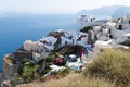 Traditional white washed Greek houses along the coastline in Oia, Santorini, Greece Royalty Free Stock Photo