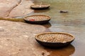 Wickerwork coracle boat in Hampi, Karnataka, India