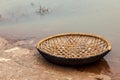 Wickerwork coracle boat in Hampi, Karnataka, India