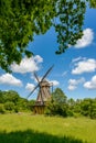 Traditional Danishwindmill and a blue sky Royalty Free Stock Photo