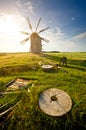 Traditional windmill on the countryside