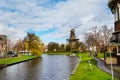 Traditional windmill de Valk in Leiden the Netherlands