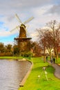 Traditional windmill de Valk in Leiden the Netherlands Royalty Free Stock Photo