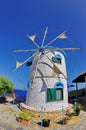 Traditional windmill - Zakynthos Island, landmark attraction in Greece