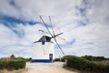 Traditional windmills in Central Portugal. Sunset in Coimbra, Portugal Royalty Free Stock Photo