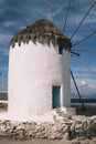 Classic Windmills on the Greek Island of Mykonos Royalty Free Stock Photo