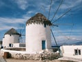 Classic Windmills on the Greek Island of Mykonos Royalty Free Stock Photo