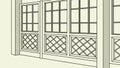 Traditional Window Screen with Grid Pattern and Panels, vector design Generative AI Royalty Free Stock Photo