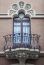 Traditional window in Spain wit stucco decoration Royalty Free Stock Photo