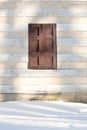 Traditional window with wooden shutters. Royalty Free Stock Photo