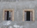 Traditional windows of a building in Essaouira, Morocco