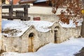 Traditional wine cellars near Sarospatak Tokaj region Hungary