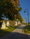 Traditional wine cellars in Tolcsva, Great Plain, North Hungary Royalty Free Stock Photo