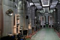 Traditional winery bodega on south of La Palma island with steel or concrete casks and wooden barrels in wine cellars, wine