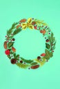 Traditional Winter and Christmas Abstract Wreath Design Royalty Free Stock Photo