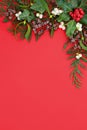 Traditional Winter and Christmas Background Border Royalty Free Stock Photo