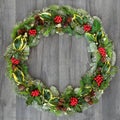 Traditional Winter and Christmas Wreath Royalty Free Stock Photo