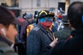 Traditional winter festival and masquerade 'Els Enfarinats'. Ibi, Spain. Portrait of a man with