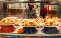 Traditional winter street cake shop