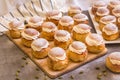 Traditional winter sweet: Semla or semlor, flavored with cardamom, filled with almond paste & whipped cream from Sweden, Finland,