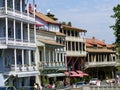 Traditional wood balconies to Tbilisi in Georgia.