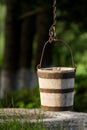 Traditional wood bucket Royalty Free Stock Photo