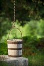 Traditional wood bucket Royalty Free Stock Photo