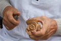 Traditional wood Carver work carving flower rose. Royalty Free Stock Photo