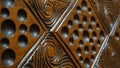 Traditional wood carving with spiral and circle motifs2