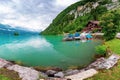 Swiss village Iseltwald, Switzerland Royalty Free Stock Photo