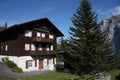 Traditional wooden alpine cabin