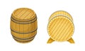 Traditional wooden barrels, wine storage tanks vector illustration Royalty Free Stock Photo