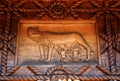 Traditional wooden basrelief