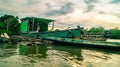 Traditional wooden boat as main transportation in upper Mahakam. Wooden boat docked in Mahakam