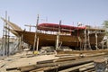 Traditional Wooden Boat Builing Industry in the Shipyards of Sur, Oman Royalty Free Stock Photo