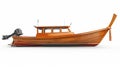 Traditional Wooden Boat with Outboard Motor