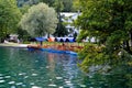 Traditional wooden boats in Bled Royalty Free Stock Photo