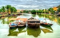 Traditional wooden boats in Hoi An, Vietnam Royalty Free Stock Photo