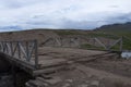 Traditional wooden bridge. Central Mongolia