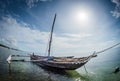 traditional wooden catamaran sail boat in Kendwa Zanzibar, Tanzania and Diani Beach Kenya, Africa