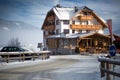 Traditional wooden chalet in Austrian Alps
