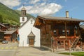 Traditional wooden chalet at Geschinen on Valais in Switzerland