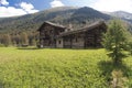 Traditional wooden chalet in the Italian Alps