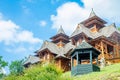 Traditional wooden cottages at Sarganska osmica railroad station, Serbia
