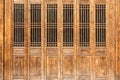 The traditional  wooden door with lattice windows,which has the style of typical architecture of southern China Royalty Free Stock Photo