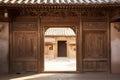 Traditional wooden doors in the Forbidden City, Beijing, China